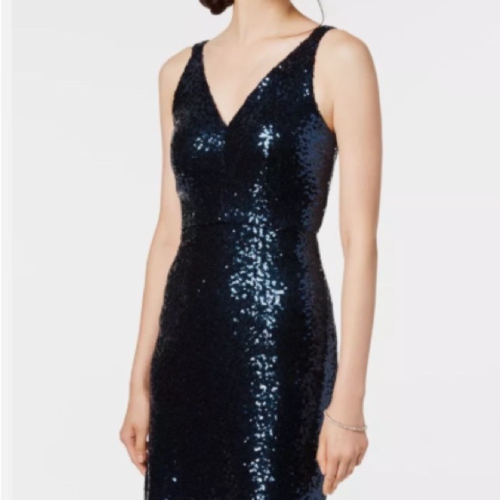 Nightway blue sequined cocktail dress